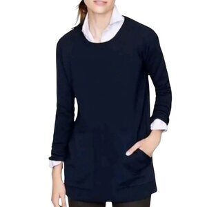 J.Crew Navy Merino Wool Pocket Tunic Sweater Size XS